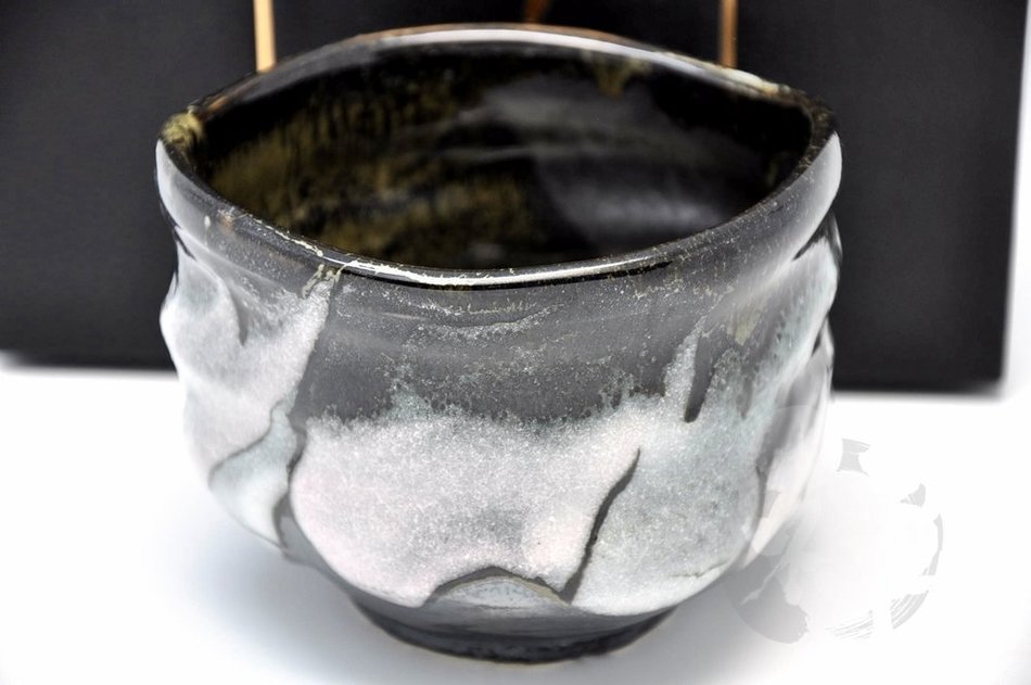 Japanese Mino Yaki ware Matcha Bowl Green Tea 12 / 12 / 9cm (4.7 / 4.7 / 3.5inch)[7360] N8