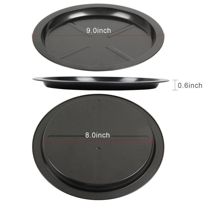 Yilove Pizza Pan, Heavy Carbon Steel Round Pan, Durable, Non-stick, 8 inch N7