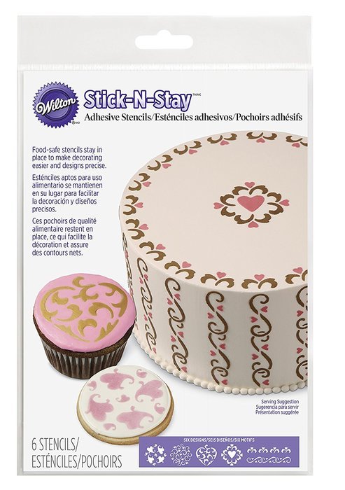 Wilton 417-5158 Stick N Stay Stencils, Hearts N6