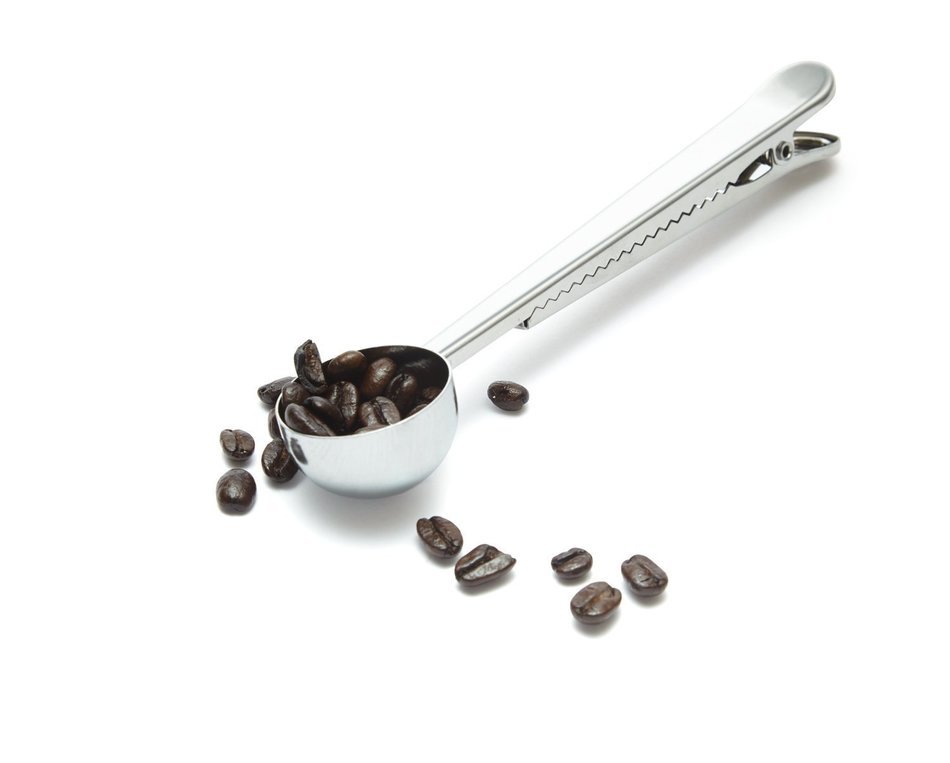 iEnjoyware Stainless Steel Coffee Spoon Clip - Attaches to Your Coffee Bag - Measuring Your Exact Coffee Grounds...