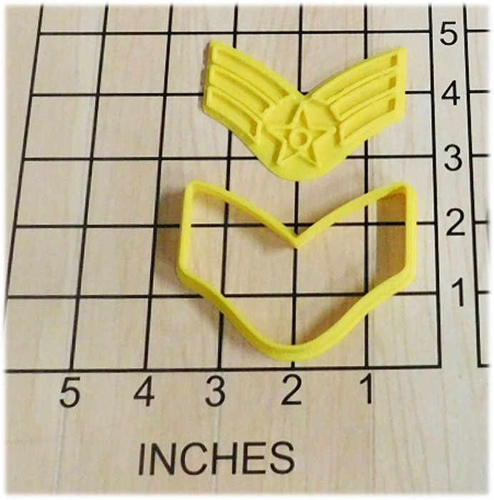 US Air Force Senior Airman Stripes Shaped Cookie Cutter and Stamp #1056 N2