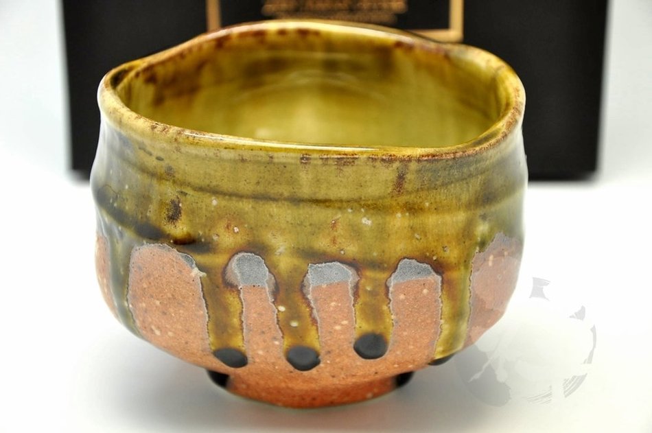 Japanese Mino Yaki ware Matcha Bowl Green Tea 11.5 / 11.5 / 9cm (4.5 / 4.5 / 3.5inch)[7359] N2