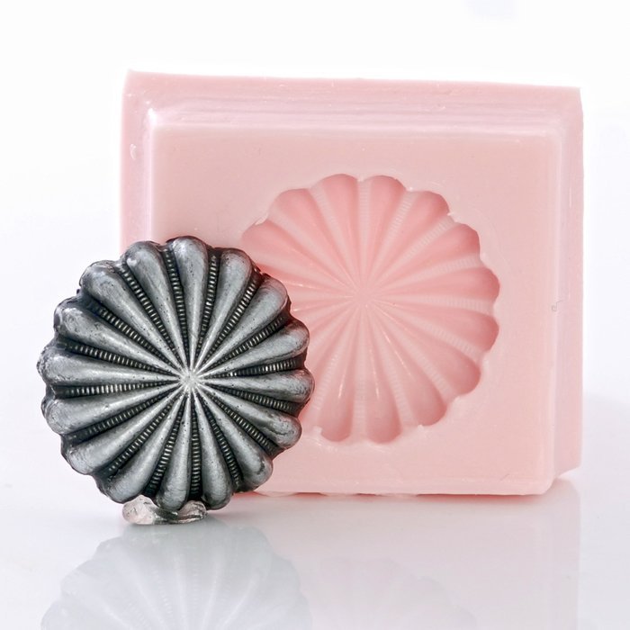 Silicone Mold Starburst Western Concho Easy to use with Chocolate, Fondant, Candy, Mint, Resin, Polymer Clay,... N4