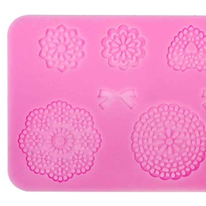 DIY Fondant Cake Lace Sugar Craft Mat Cake Texture Mold Pink N3 free ...