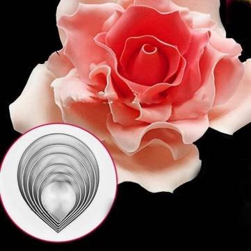 UR Bakeware 3 Set 11Pcs Rose Cookie Cutter Stainless Steel Cake Mold Petal Calyx Leaf Mould N3