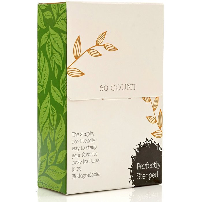 Disposable Drawstring Empty Tea Bags, 60 Pack By Perfectly Steeped, 100% Biodegradable All Natural Filters for... N4