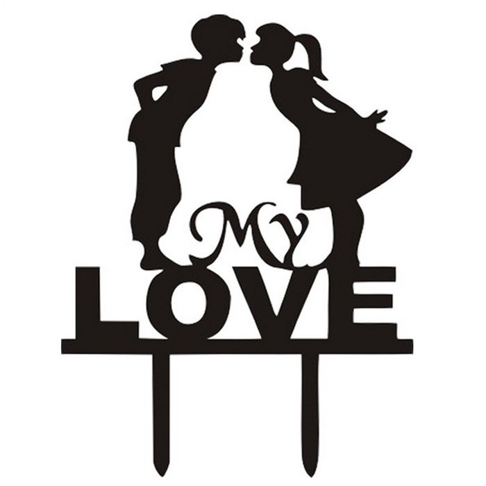 Ecape Acrylic Wedding Cake Toppers Custom Love You More Cake Toppers Cake Decoration Black Pack of 1 N53
