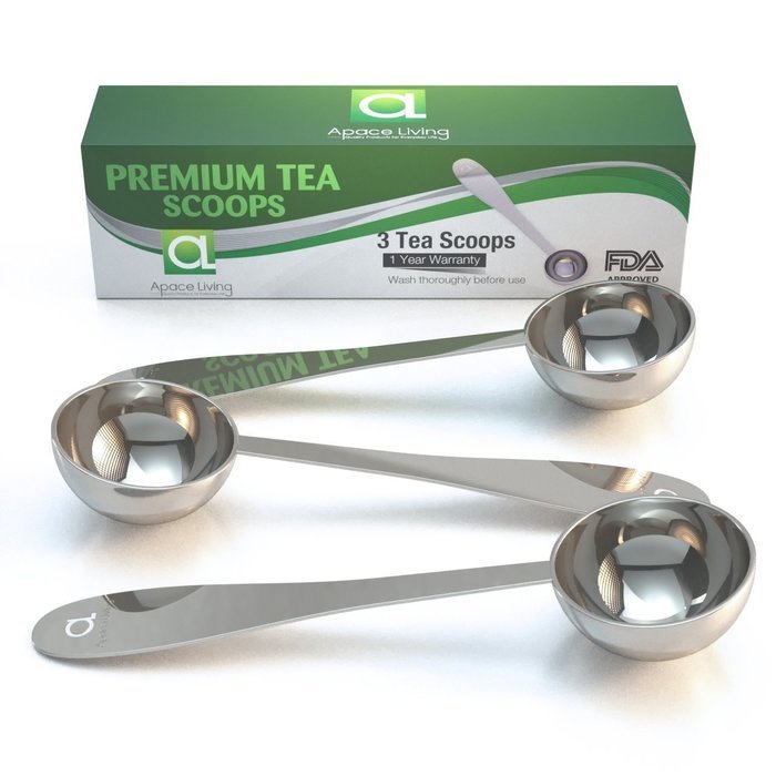 Tea Scoop (Set of 3) - Premium Stainless Steel Measuring Spoons for Loose Leaf Tea, Coffee and More (1.5 tsp) N11