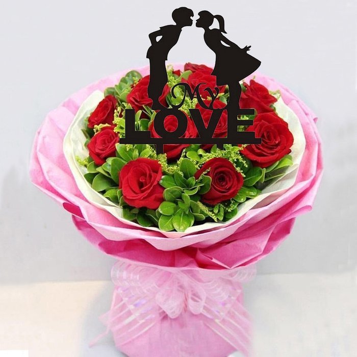 Ecape Acrylic Wedding Cake Toppers Custom Love You More Cake Toppers Cake Decoration Black Pack of 1 N54