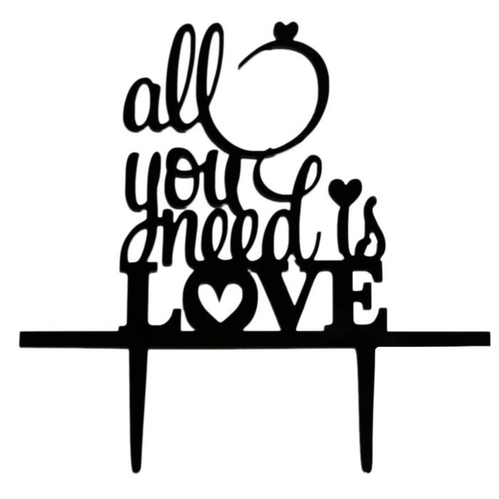 Ecape Acrylic Wedding Cake Toppers Custom Love You More Cake Toppers Cake Decoration Black Pack of 1 N57