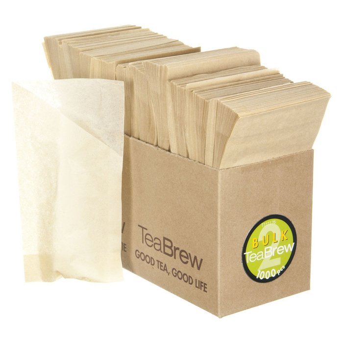Tea Brew 1000-Piece No. 2 Bulk Pack Single Use Tea Filter, Two 3-Cup Teapot N3