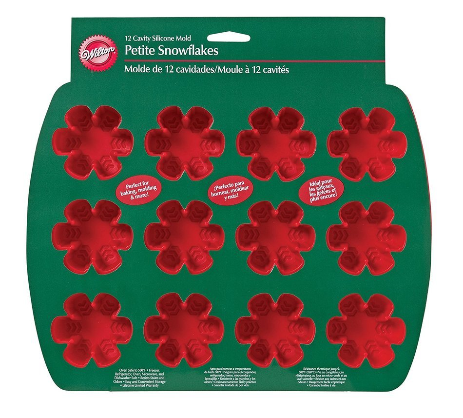 Wilton 12 Cavity Silicone Snowflake Mold Pan
