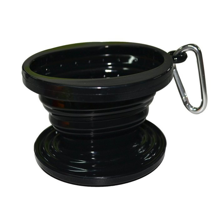 JSS Silicone Coffee Filter Dripper, Food Grade Collapsible Coffee Filter cone with Free Hook (Black) N12