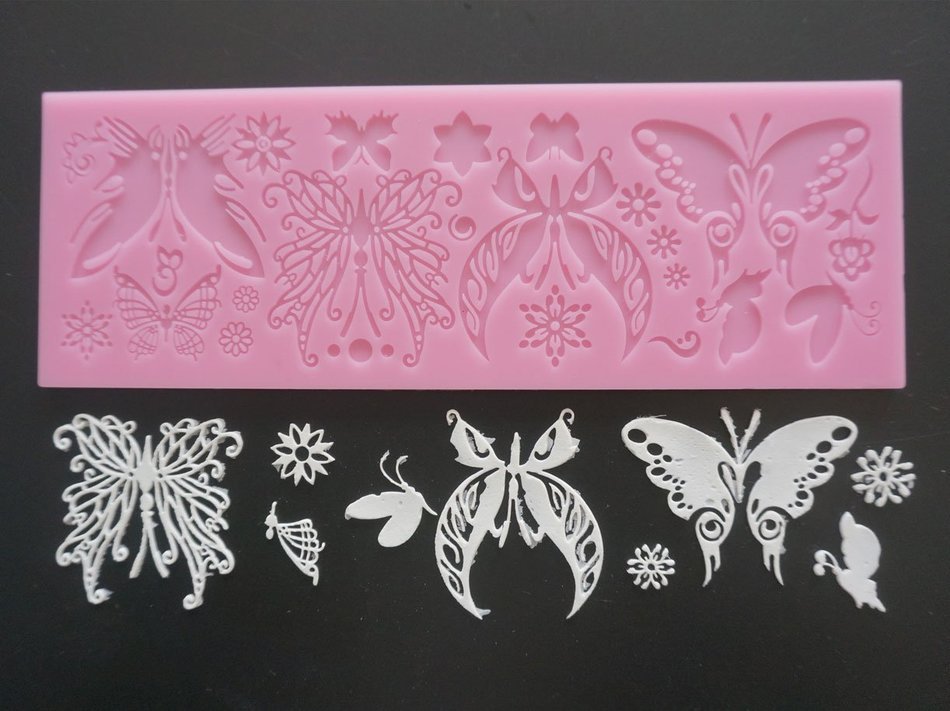 Anyana Sugarpastry Silicone Fondant Cake Tools Chocolate Mold Mat Pad Butterfly 3D Cake Decorating Pastry Gum...