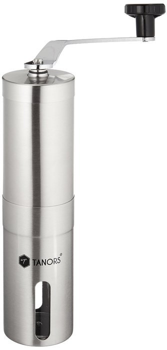 Tanors Ceramic Burr manual Coffee Grinder with Water Resistant Travel Bag and Cleaning Brush, Stainless Steel N2