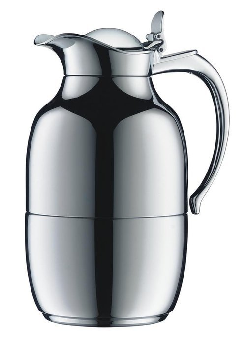 Alfi vacuum carafe Helena, Thermal carafe, Coffee pot, Plated brass, Chrome, 1 Liter, 522000100