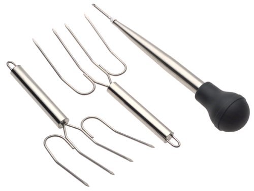 Calphalon Classic Hard-Anodized Deep Roaster with Rack and Bonus Lifters and Baster N3