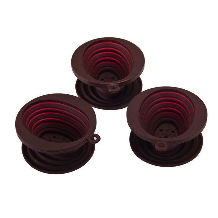 JSS Silicone Coffee Filter Dripper, Food Grade Collapsible Coffee Filter cone with Free Hook (Black) N18