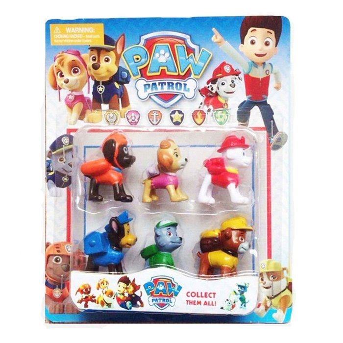6 pcs PAW PATROL Cake Toppers Marshall Rubble Chase Rocky Zuma Skye Figure Set N2