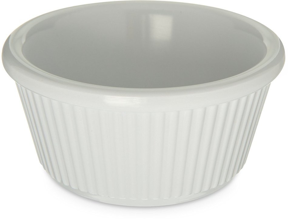 Carlisle S28202 Melamine Fluted Ramekin, 3-Ounce Capacity, 1.43" Height, White (Case of 48) N3