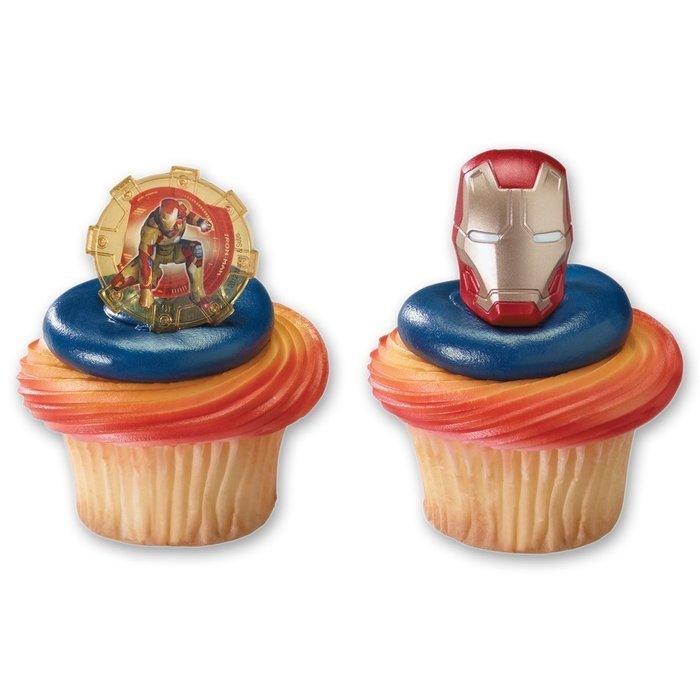 DecoPac Cupcake Rings, Iron Man 3, Two Designs, 12 Pieces N7