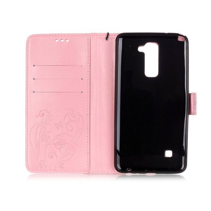 LG Stylus 2 Case,LG G Stylo 2 Case,PHEZEN Bling Rhinestone Diamond Embossed Flower Butterfly PU Leather Wallet... N9