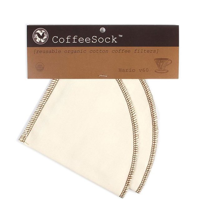 CoffeeSock Hario v60-02 Style - GOTS Certified Organic Cotton Reusable Coffee Filters