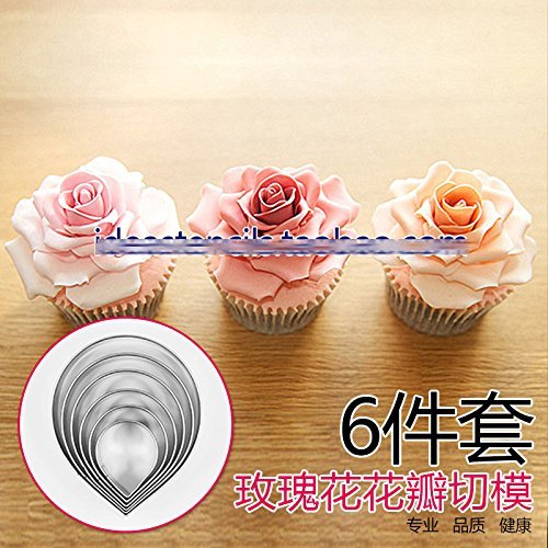 Anyana 6pcs set Rose & Peony Stainless Steel Cookie Cutter Cake Mould Tool Kitchen Tool Sugar Paste Baking Mould... N2