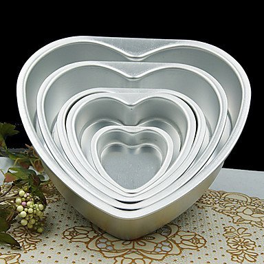 Y&XL&H 5 inch Metal Love Heart Shape Cake Mold Detachable Live Bottom Pastry Mould N6