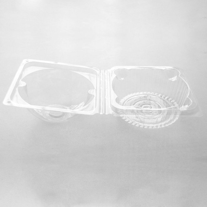 100 PCS Clear Large-Size Cupcake Muffin Boxes 4-Sided Closure + 100 PCS Cupcake Liners Gift N2