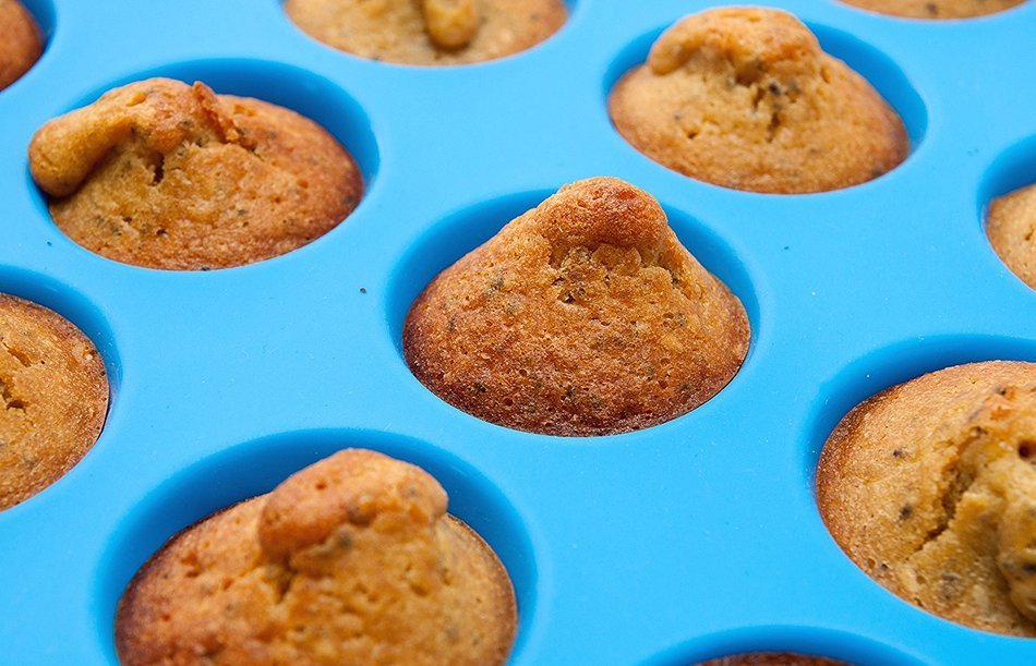 Silicone Mini Muffin & Cupcake Pan - 24 Cups Pink Mold & Baking Tray- Reusable, Non-Stick Bakeware - Heat Resistant... N5