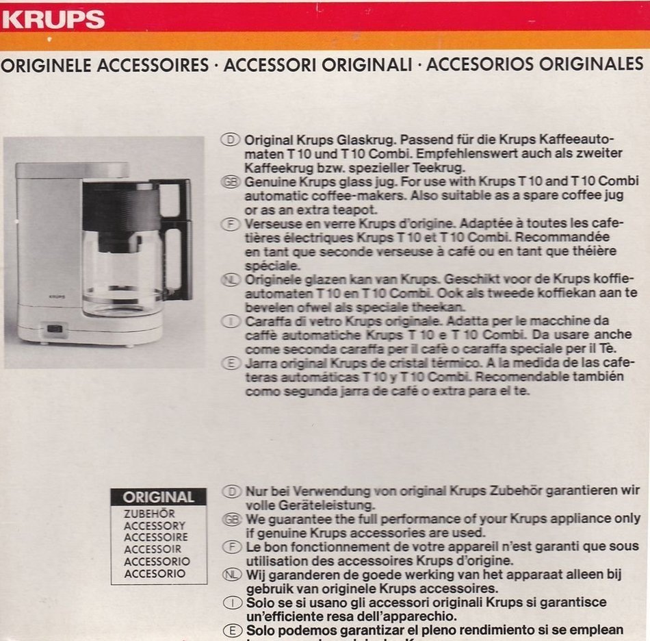 Krups Glaskrug T10 Black Handle