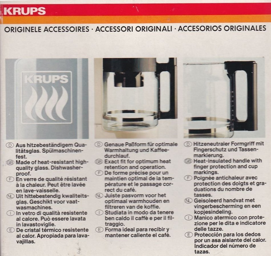 Krups Glaskrug T10 Black Handle N2