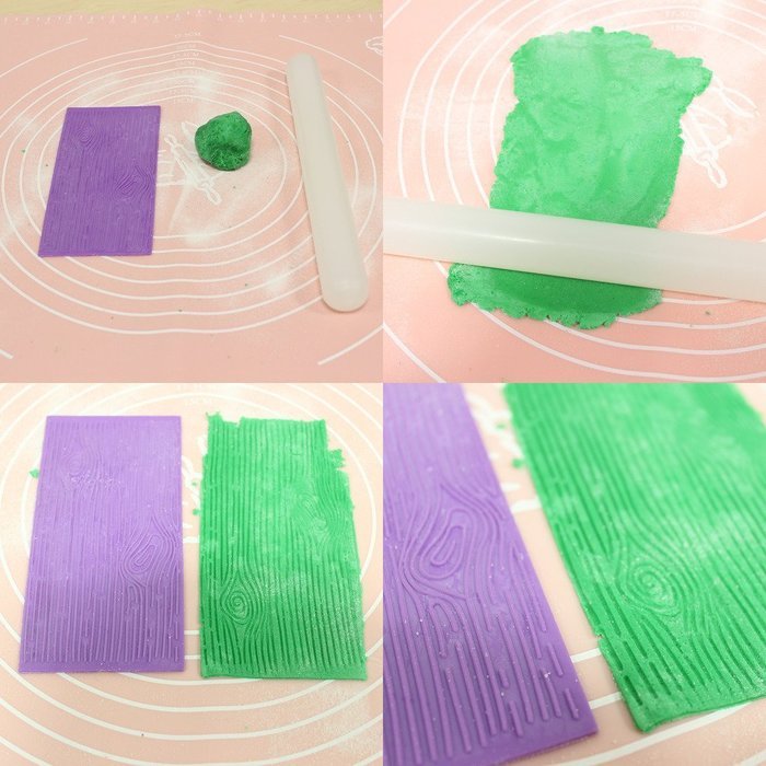 Silicone Embossed Textured Patterned Printing Moulds- Wood, Brick Wall, Cobblestone effects- for Cake Decorating... N4