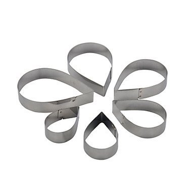 Sher FOUR-C Stainless Steel Rose Drop Flower Cutter Fondant Sugar Craft Cupcake Mold Baking Moulds Cookie Decorating... N6