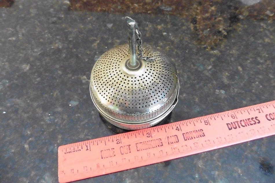Vintage Teapot Tea Infuse Strainer Steel Loose Leaf Steeper Filter Great Britain N4