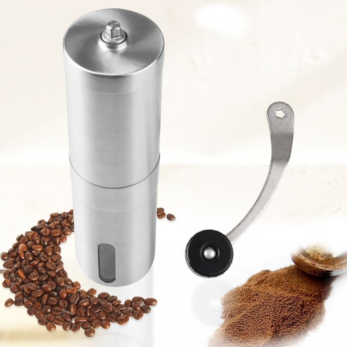 Burr Coffee Grinder, Kicode Hand Coffee Mill with Stainless-Steel Design, Adjustable Fineness Setting, 30g Capacity N4
