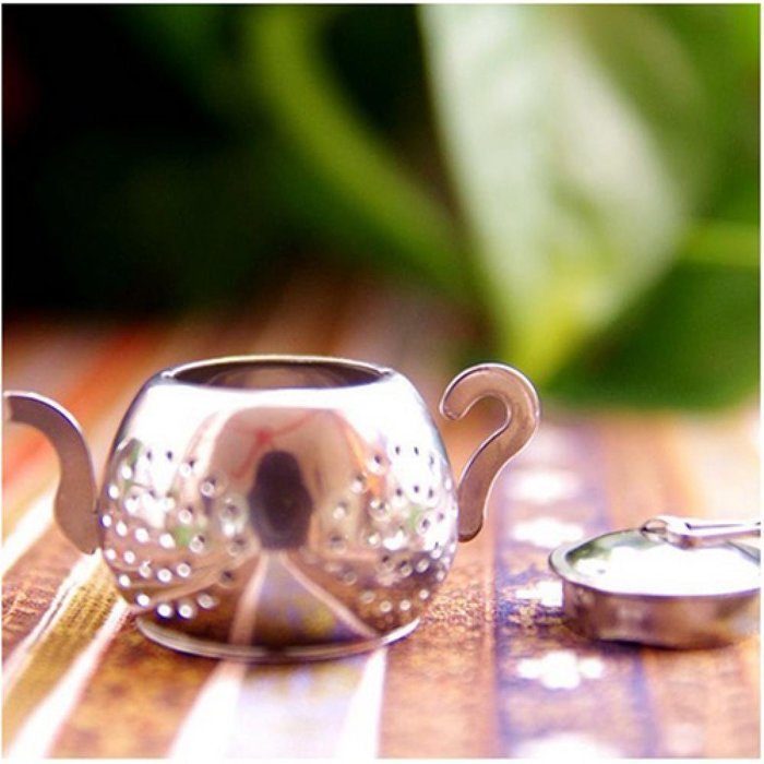 GOOTRADES Teapot Shape Stainless Steel Leaf Tea Infuser Filter Strainer Ball Spoon