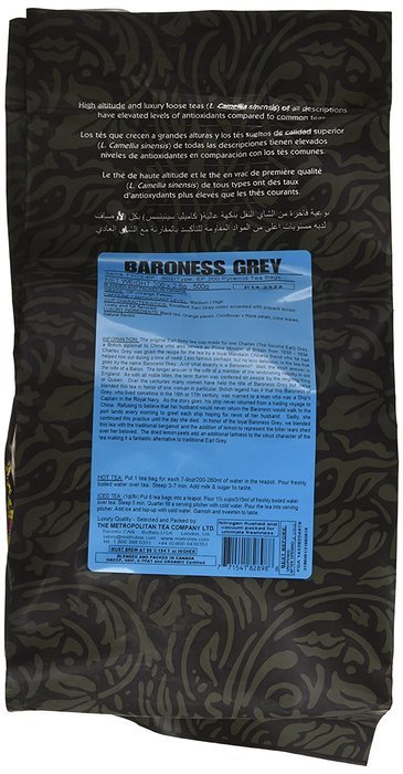 Metropolitan Tea 200 Count Pyramid Shaped Teabags, Baroness Grey N2