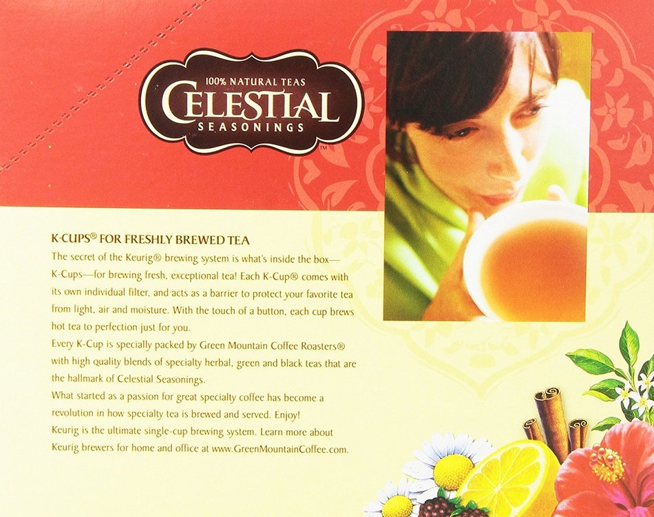 Celestial Seasonings Lemon Zinger Herbal Tea, K-Cup Portion Pack for Keurig K-Cup Brewers, 24-Count N64