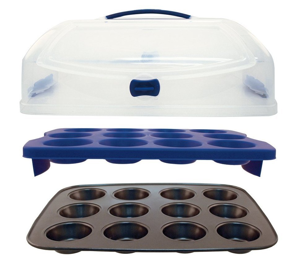 Entemann's ENT29110 24 Count Cupcake Carrier with Pan and Top Load Doors