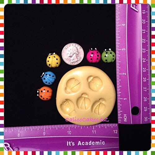 5 Piece LADYBUG Fondant Mold Chocolate Candy Gumpaste Isomalt Soap Resin Clay