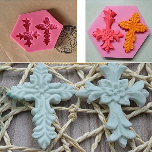 Genenic Silicone Fondant Sugarcraft Mold Cake Decorating Mould Cross Shape N5