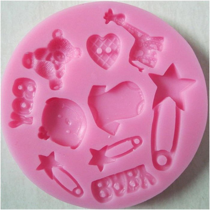 GOOTRADES Baby Boy Shower Fondant Mold Silicone Sugar Craft Molds N6