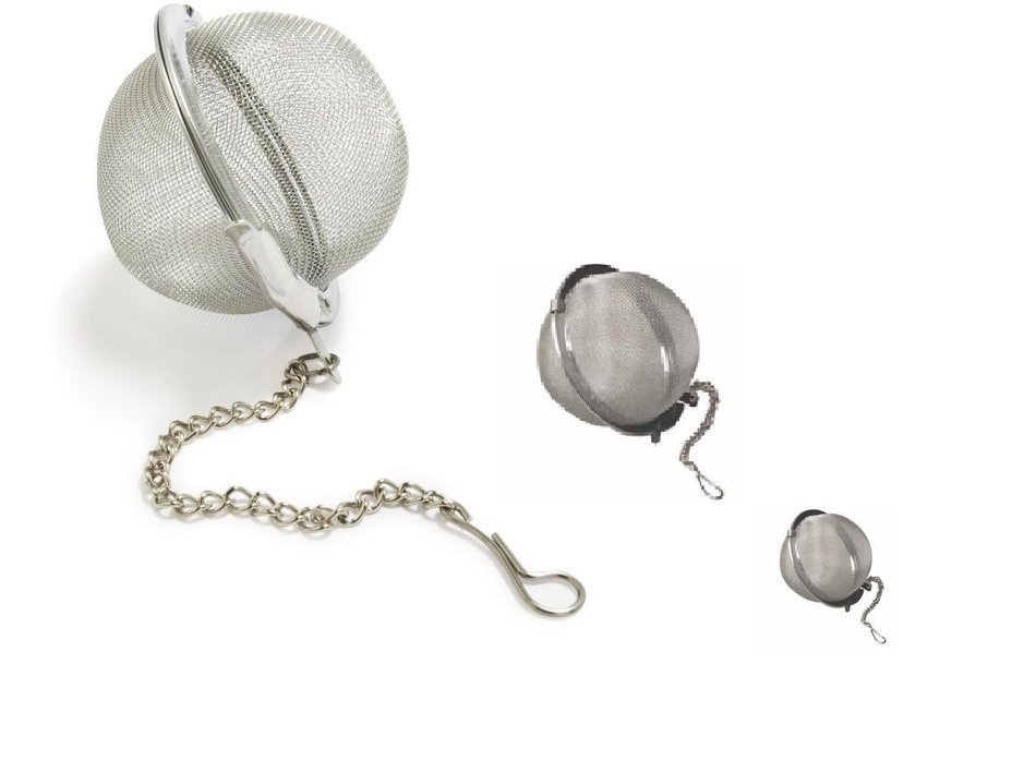 Multi 3 Pack Tea Ball Strainers Infuser Assorted Sizes 3.5" 2.5" 2"