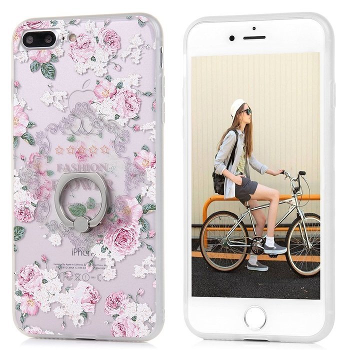 Badalink iPhone 7 Plus Case (5.5") 360 Degree Rotating Ring Holder Kickstand Shockproof Soft TPU Bumper Frame... N20