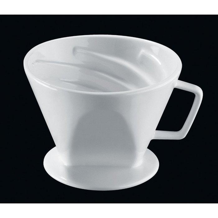 Cilio Premium Vienna Akantus Four Cup Coffee Filter Holder in White Porcelain N2