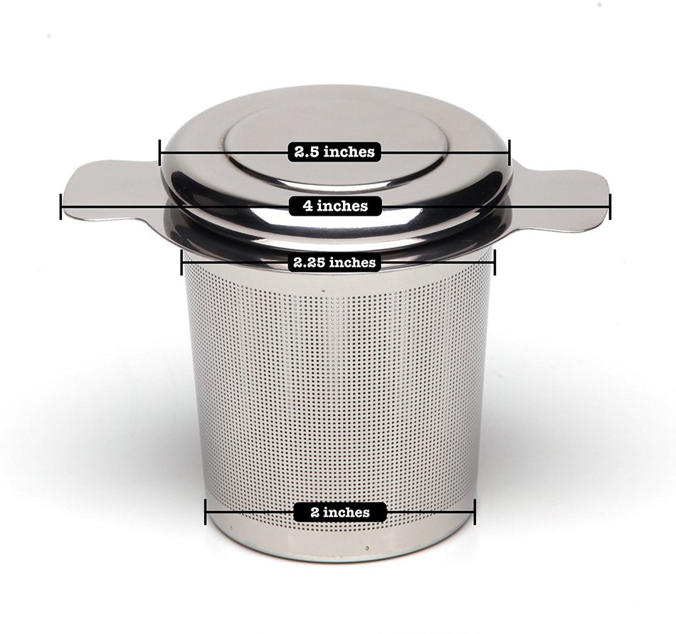 [Premium Quality] Tea Infuser with a Lid / Best Strainer for Loose Leaf Tea / Extra Fine Laser Mesh Tea Steeper... N6