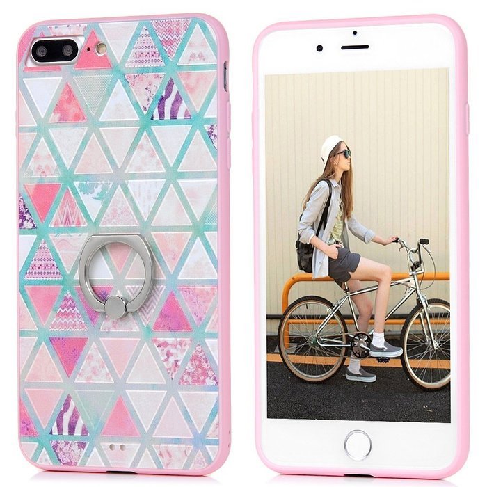 Badalink iPhone 7 Plus Case (5.5") 360 Degree Rotating Ring Holder Kickstand Shockproof Soft TPU Bumper Frame... N25