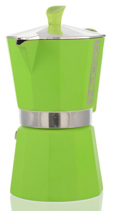 Pedrini Italy Colours Collection Stovetop Moka Espresso Maker 1, 2, 3, and 6 Cup Green, Pink, and Blue with Italian... N12